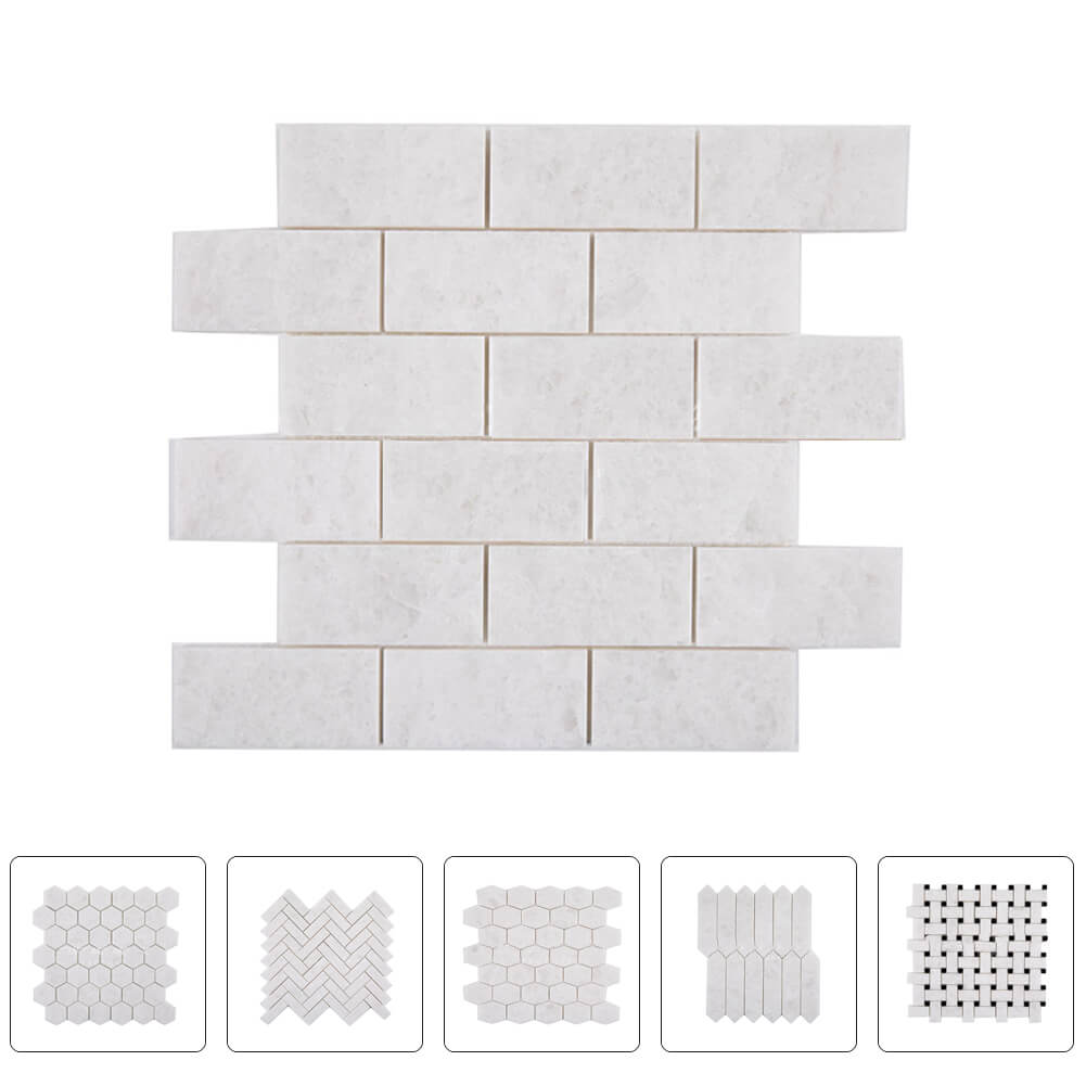 Opal White Marble Mosaic Polished Tiles Backsplash Wholesale