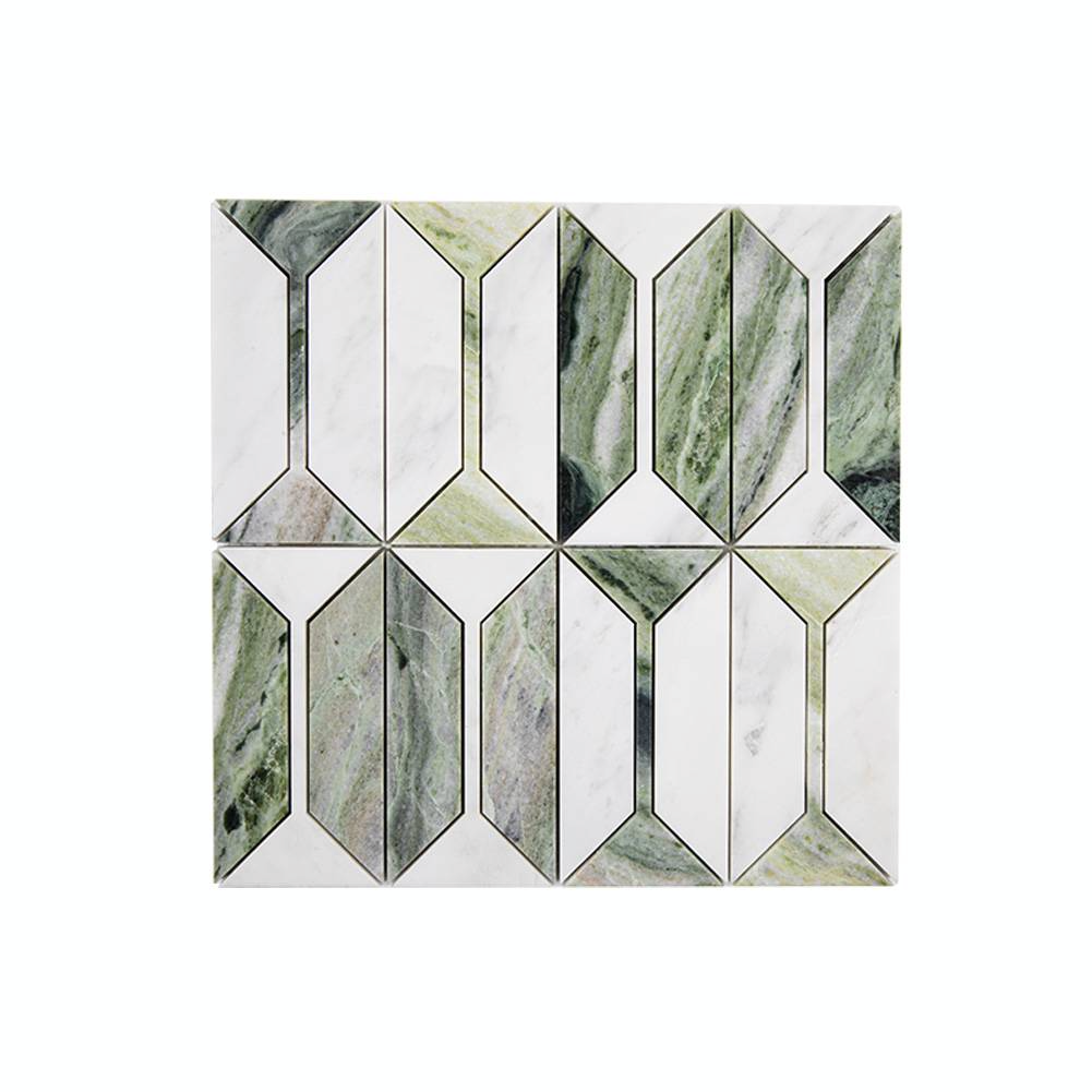 Aqua Rialto Waterjet Marble White Polished Mosaic Wholesale