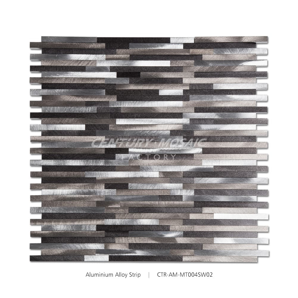 Dark Brown Strip Aluminum Composite Panel Polished Mosaic Wholesale