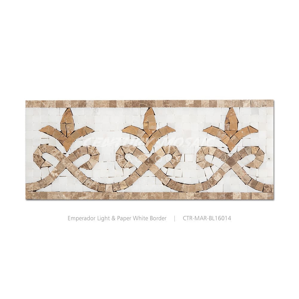 Emperador Light & Paper White Marble Polished Border Wholesale