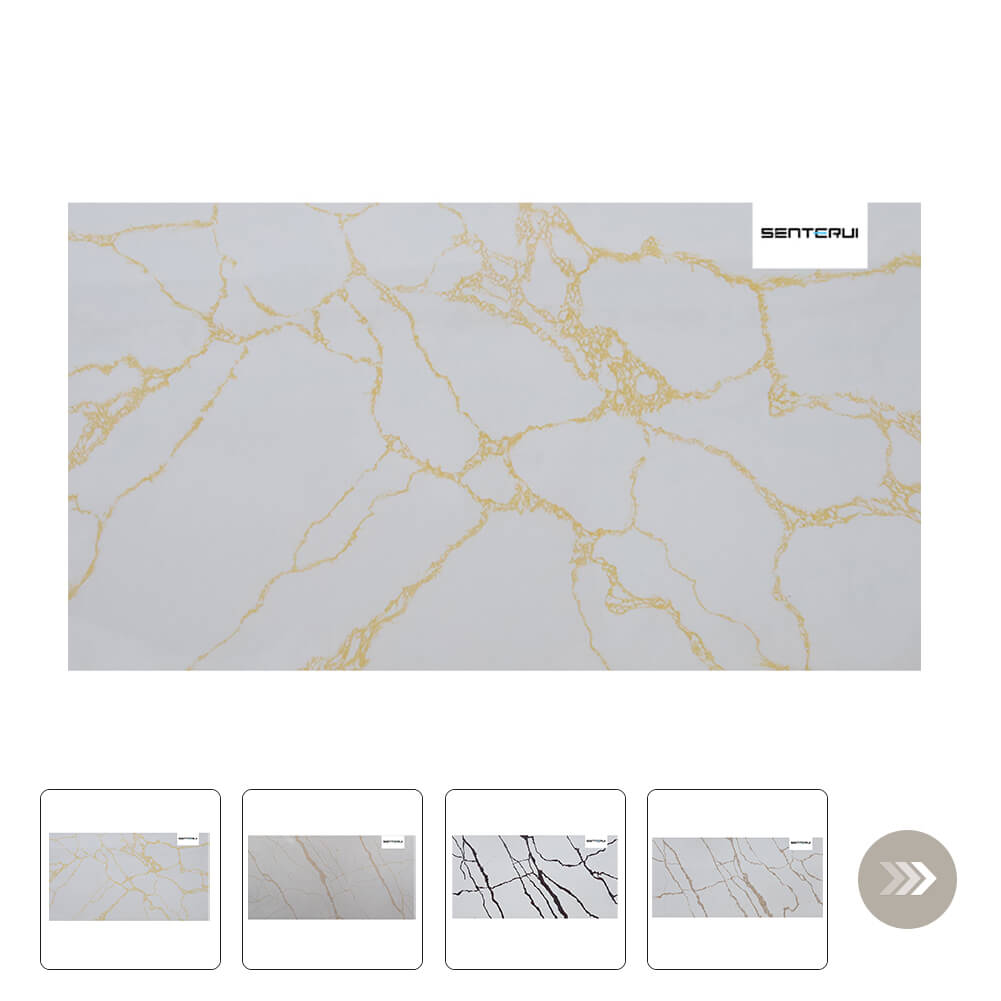 Gold Vein Polished Quartz Slab Collection Wholesale